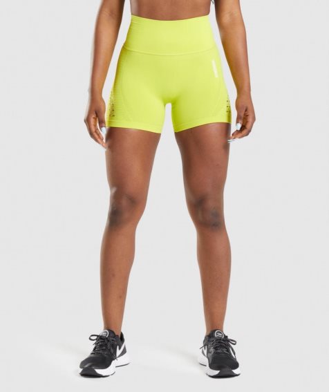 Women's Gymshark Energy Seamless Shorts Yellow | NZ 5OICZX